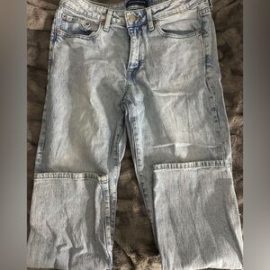 mid rise straight leg jeans